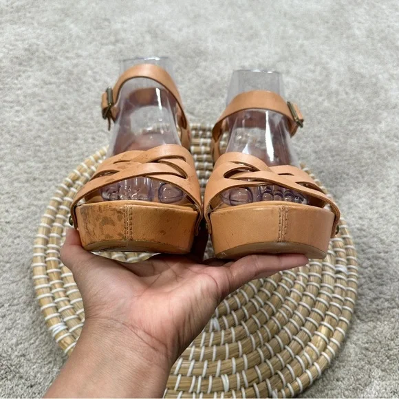 Kork-Ease Women’s Deborah Leather Studded Sandals Heeled Chunky in Tan 10 - Picture 9 of 16